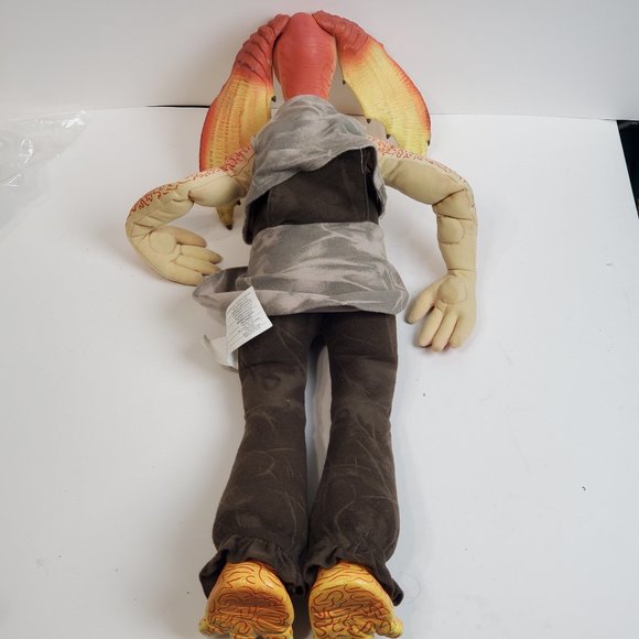 Vintage 1999 Star Wars 22" Jar Jar Binks Plush Talking Alarm Clock Think Way Toy - Picture 5 of 11